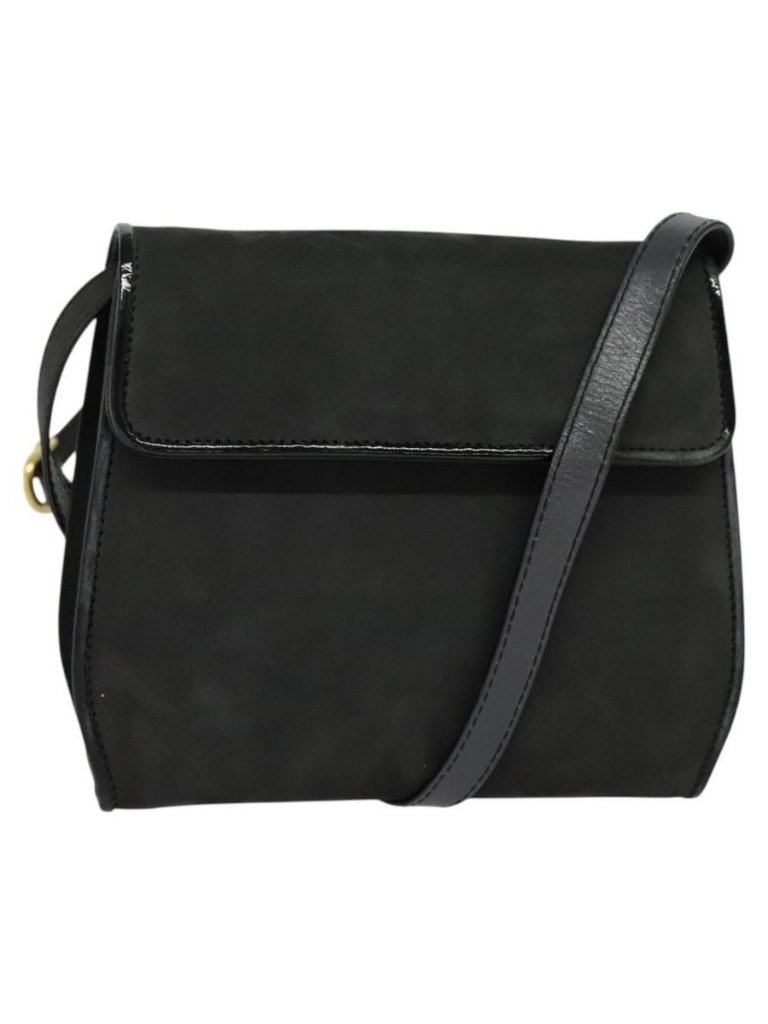 Authentic Salvatore Ferragamo Shoulder Bag Suede Gray